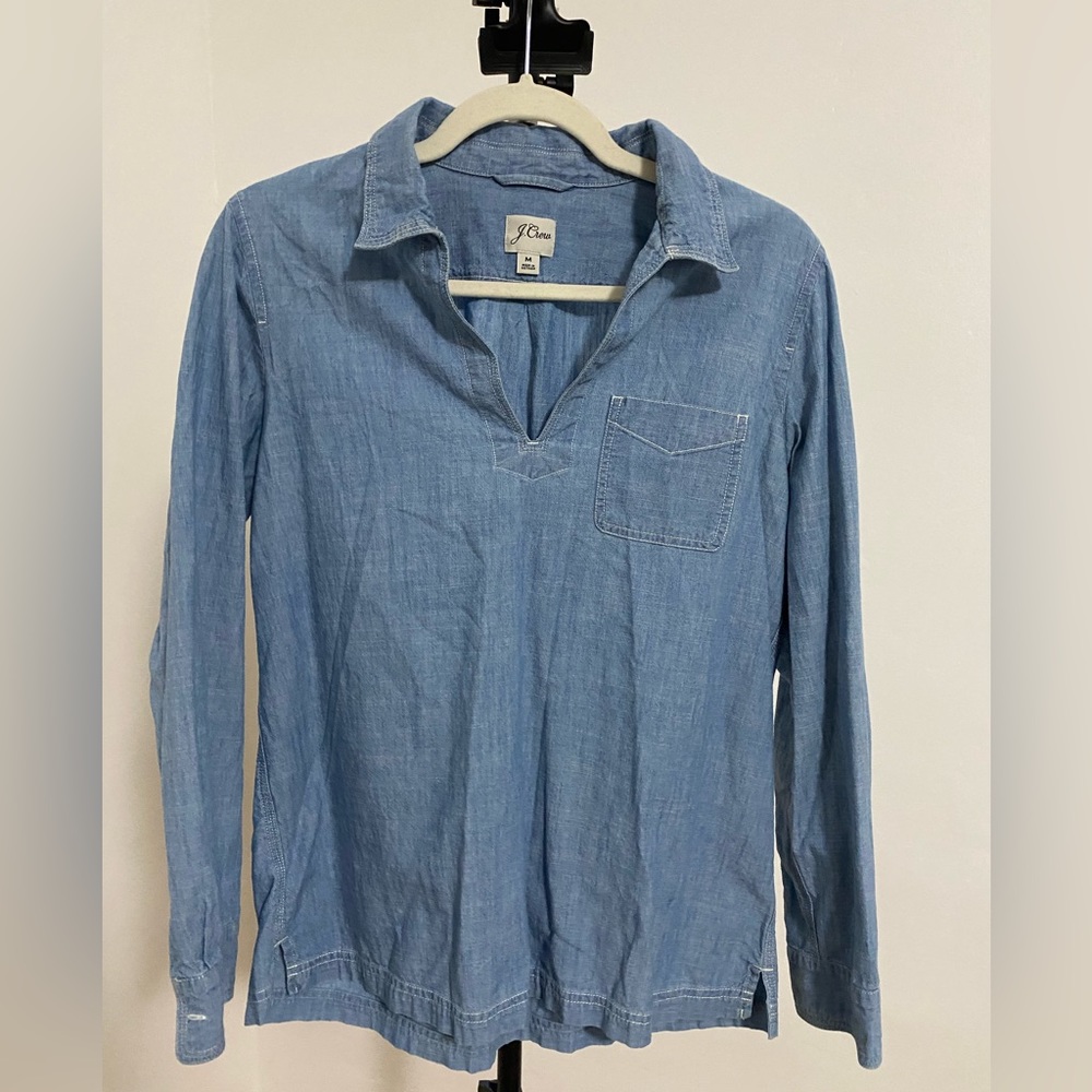 J. Crew 100% Cotton Denim Blouse